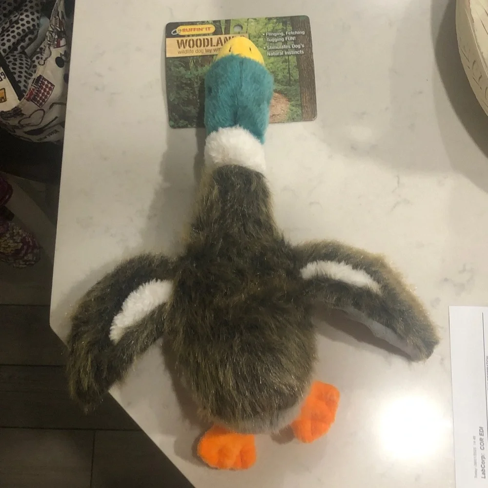 Woodland Plush Duck Toy - Brown and Orange